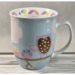 Owls By Creative Tops LTD. Blue Mug w/Pink Owls, Clouds, the Moon & Stars #28
